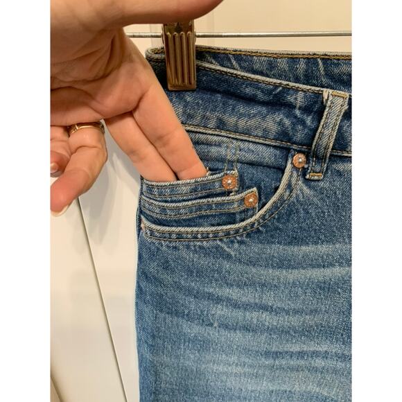 We The Free Jeans Women's High Waist Straight Leg Denim Jeans Blue Size 25 - Picture 3 of 9